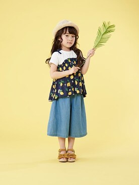 「apres les cours（アプレレクール）のアイテム（オールインワン・サロペット）」を使った、F.O.OnlineStoreさん（キッズ・110cm）の春コーディネート