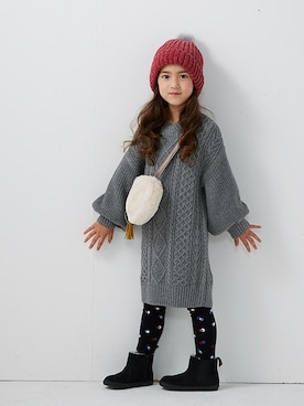 「BREEZE（ブリーズ）のアイテム（ニットキャップ/ビーニー）」を使った、F.O.OnlineStoreさん（キッズ・110cm）の秋コーディネート