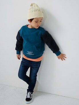 「BREEZE（ブリーズ）のアイテム（ニットキャップ/ビーニー）」を使った、F.O.OnlineStoreさん（キッズ・110cm）の秋コーディネート