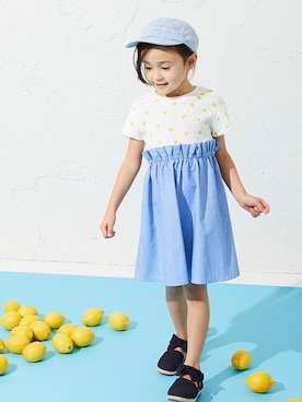 「apres les cours（アプレレクール）のアイテム（キャップ）」を使った、F.O.OnlineStoreさん（キッズ・110cm）の春コーディネート