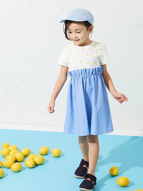 【美品】apres les cours ワンピースほか、3点セット　120 セール】/3柄ドッキングワンピース（ワンピース）｜apres les