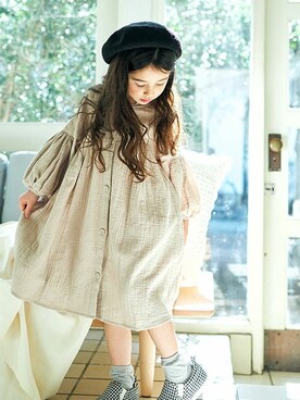 「apres les cours（アプレレクール）のアイテム（スリッポン）」を使った、F.O.OnlineStoreさん（キッズ・110cm）の春コーディネート
