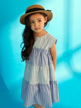 Apres Les Cours アプレレクール の チェック ストライプティアードワンピ ワンピース Wear Apres Les Cours アプレレクール の チェック ストライプティアードワンピ ワンピース Wear