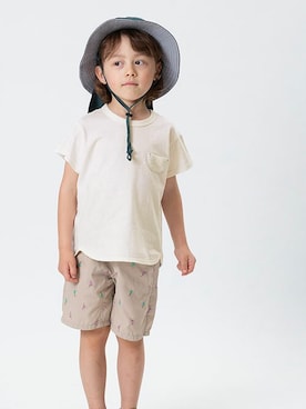 「apres les cours（アプレレクール）のアイテム（ハット）」を使った、F.O.OnlineStoreさん（キッズ・110cm）の夏コーディネート