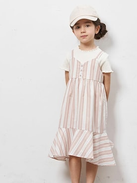 「apres les cours（アプレレクール）のアイテム（キャップ）」を使った、F.O.OnlineStoreさん（キッズ・110cm）の夏コーディネート