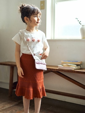 「apres les cours（アプレレクール）のアイテム（スカート）」を使った、F.O.OnlineStoreさん（キッズ・110cm）の夏コーディネート