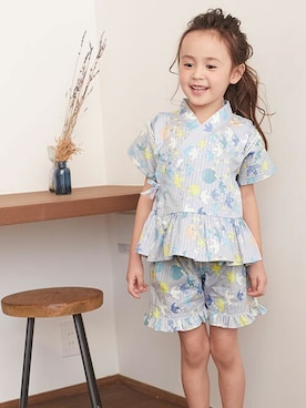 「apres les cours（アプレレクール）のアイテム（浴衣）」を使った、F.O.OnlineStoreさん（キッズ・110cm）の夏コーディネート