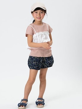 「apres les cours（アプレレクール）のアイテム（ハット）」を使った、F.O.OnlineStoreさん（キッズ・110cm）の夏コーディネート