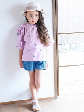 「apres les cours（アプレレクール）のアイテム（ハット）」を使った、F.O.OnlineStoreさん（キッズ・110cm）の秋コーディネート
