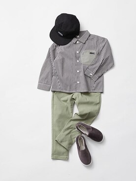 「apres les cours（アプレレクール）のアイテム（スリッポン）」を使った、F.O.OnlineStoreさん（キッズ・110cm）の秋コーディネート