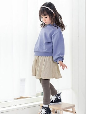 「apres les cours（アプレレクール）のアイテム（スウェット）」を使った、F.O.OnlineStoreさん（キッズ・110cm）の秋コーディネート