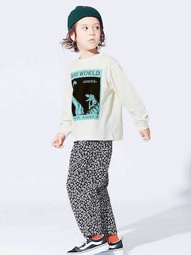 「BREEZE（ブリーズ）のアイテム（ニットキャップ/ビーニー）」を使った、F.O.OnlineStoreさん（キッズ・110cm）の秋コーディネート
