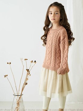 「apres les cours（アプレレクール）のアイテム（スカート）」を使った、F.O.OnlineStoreさん（キッズ・110cm）の秋コーディネート