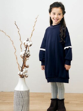 「apres les cours（アプレレクール）のアイテム（ブーツ）」を使った、F.O.OnlineStoreさん（キッズ・110cm）の秋コーディネート