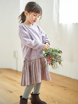 「apres les cours（アプレレクール）のアイテム（ブーツ）」を使った、F.O.OnlineStoreさん（キッズ・110cm）の秋コーディネート