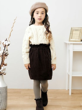 「apres les cours（アプレレクール）のアイテム（ハンチング/ベレー帽）」を使った、F.O.OnlineStoreさん（キッズ・110cm）の冬コーディネート