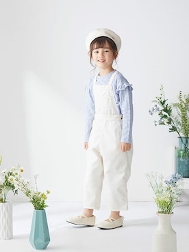 「apres les cours（アプレレクール）のアイテム（オールインワン・サロペット）」を使った、F.O.OnlineStoreさん（キッズ・110cm）の春コーディネート