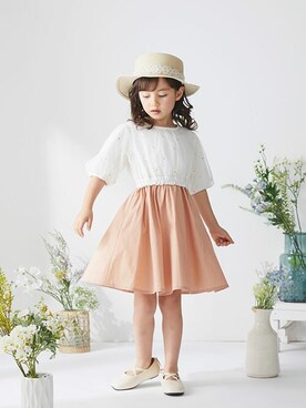 「apres les cours（アプレレクール）のアイテム（ハット）」を使った、F.O.OnlineStoreさん（キッズ・110cm）の春コーディネート