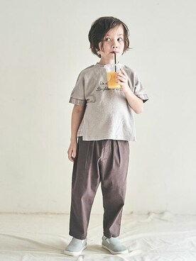 「apres les cours（アプレレクール）のアイテム（スリッポン）」を使った、F.O.OnlineStoreさん（キッズ・110cm）の春コーディネート