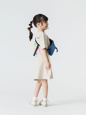 「BREEZE（ブリーズ）のアイテム（ワンピース）」を使った、F.O.OnlineStoreさん（キッズ・110cm）の春コーディネート