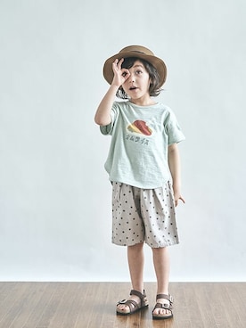 「apres les cours（アプレレクール）のアイテム（ハット）」を使った、F.O.OnlineStoreさん（キッズ・110cm）の春コーディネート