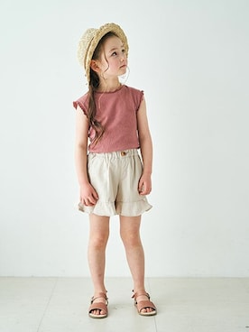 「apres les cours（アプレレクール）のアイテム（ハット）」を使った、F.O.OnlineStoreさん（キッズ・110cm）の春コーディネート