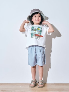 「apres les cours（アプレレクール）のアイテム（ハット）」を使った、F.O.OnlineStoreさん（キッズ・110cm）の春コーディネート