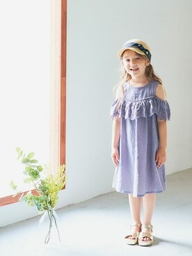 「apres les cours（アプレレクール）のアイテム（ハット）」を使った、F.O.OnlineStoreさん（キッズ・110cm）の夏コーディネート