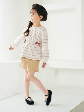 「apres les cours（アプレレクール）のアイテム（ハンチング/ベレー帽）」を使った、F.O.OnlineStoreさん（キッズ・110cm）の夏コーディネート