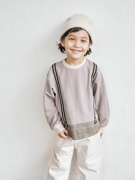 「apres les cours（アプレレクール）のアイテム（ニットキャップ/ビーニー）」を使った、F.O.OnlineStoreさん（キッズ・110cm）の秋コーディネート