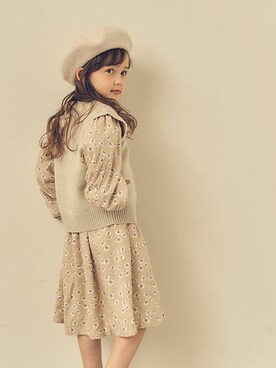 「apres les cours（アプレレクール）のアイテム（ハンチング/ベレー帽）」を使った、F.O.OnlineStoreさん（キッズ・110cm）の秋コーディネート