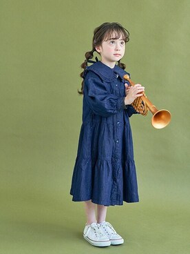 「BREEZE（ブリーズ）のアイテム（ワンピース/ドレス）」を使った、F.O.OnlineStoreさん（キッズ・110cm）の秋コーディネート