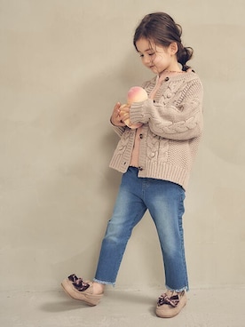 「アイテム（モカシン/デッキシューズ）」を使った、F.O.OnlineStoreさん（キッズ・110cm）の秋コーディネート