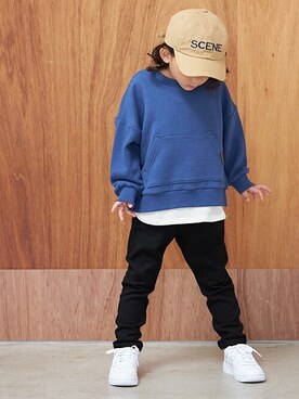 「BREEZE（ブリーズ）のアイテム（キャップ）」を使った、F.O.OnlineStoreさん（キッズ・110cm）の秋コーディネート