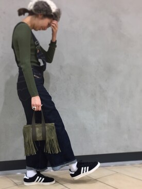 「DIESEL（ディーゼル）のアイテム（オールインワン・サロペット）」を使った、dieselmoriさん（レディース・163cm）の春コーディネート
