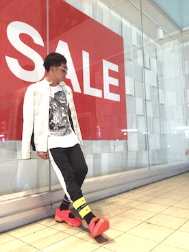 「PUMA（プーマ）のアイテム（その他アウター）」を使った、かつしまゆうやさん（メンズ・180cm）の夏コーディネート