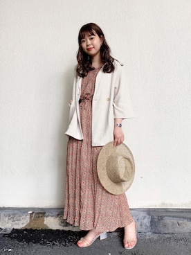 「クリアサンダル」｜「アイテム（その他アウター）」を使った、みいたろうさん（レディース・157cm）の夏コーディネート