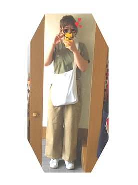 「TONE SELECT GOODS（トーンセレクトグッズ）のアイテム（トートバッグ）」を使った、BaIrInさん（レディース・163cm）の夏コーディネート