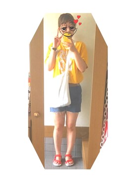 「TONE SELECT GOODS（トーンセレクトグッズ）のアイテム（トートバッグ）」を使った、BaIrInさん（レディース・163cm）の夏コーディネート