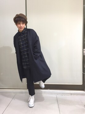 「Kingのアイテム」を使った、河崎良侑(りょう)さん（メンズ・166cm）の冬コーディネート