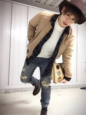 河崎良侑(りょう)さん（メンズ・166cm）の冬コーディネート