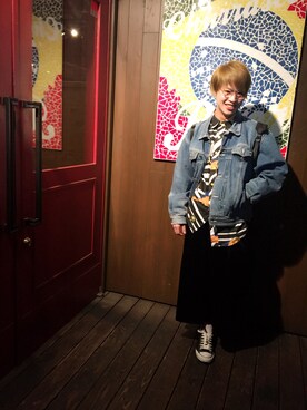 「NEFF（ネフ）のアイテム」を使った、河崎良侑(りょう)さん（メンズ・166cm）の春コーディネート