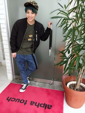 「ロングガチャベルト」｜河崎良侑(りょう)さん（メンズ・166cm）の春コーディネート