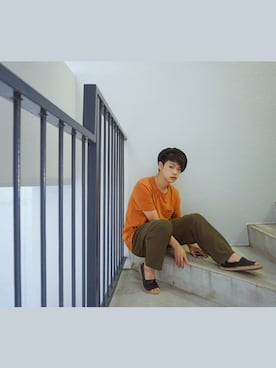 「RETRO GIRL（レトロガール）のアイテム（ハンチング/ベレー帽）」を使った、河崎良侑(りょう)さん（メンズ・166cm）の夏コーディネート