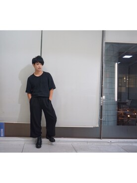 「PUNYUS（プニュズ）のアイテム（ブーツ）」を使った、河崎良侑(りょう)さん（メンズ・166cm）の秋コーディネート