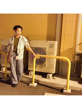 「RETRO GIRL（レトロガール）のアイテム（ハンチング/ベレー帽）」を使った、河崎良侑(りょう)さん（メンズ・166cm）の秋コーディネート
