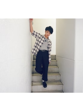 河崎良侑(りょう)さん（メンズ・166cm）の秋コーディネート