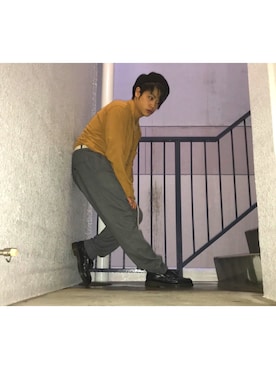 「雨」｜「アイテム（ハンチング/ベレー帽）」を使った、河崎良侑(りょう)さん（メンズ・166cm）の秋コーディネート