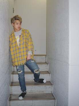 河崎良侑(りょう)さん（メンズ・166cm）の冬コーディネート