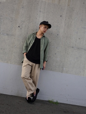 「AZUL by moussy（アズールバイマウジー）のアイテム（キャップ）」を使った、河崎良侑(りょう)さん（メンズ・165cm）の春コーディネート